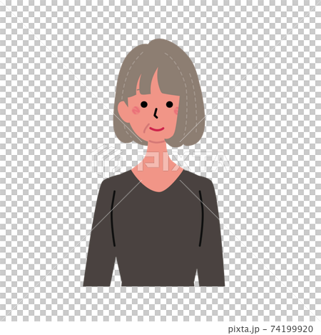 中高年の女性 シニア イラスト 上半身のイラスト素材