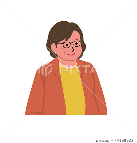 中高年の女性 シニア イラスト 上半身のイラスト素材