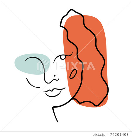 Abstract line art face painting contemporary portrait Abstract line art face painting contemporary portrait 74201403