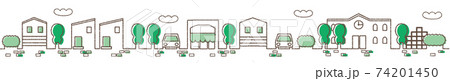 住宅街の町並み線画 74201450