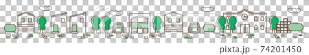 住宅街の町並み線画 74201450
