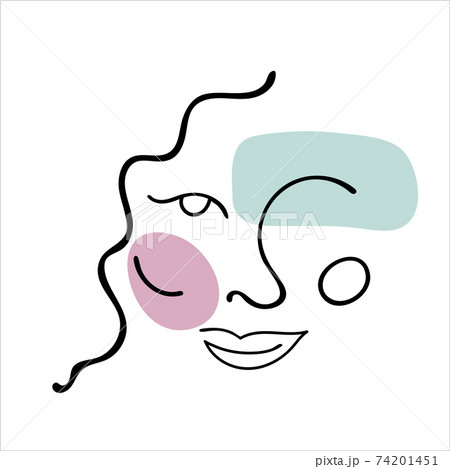 Abstract line art face painting contemporary portrait 74201451