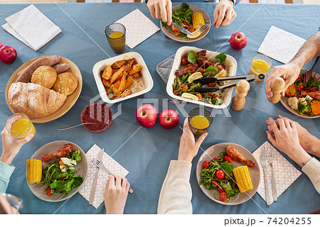 Dinner time at the table 74204255