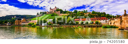 Beautiful towns and places of Germany - picturesque Wurzburg, northen Bavaria 74205580