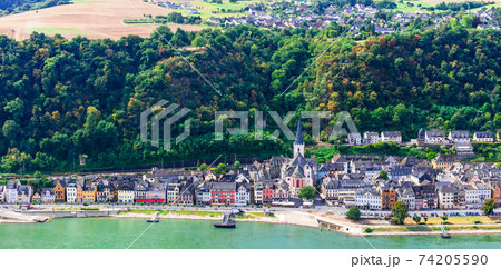 Travel in Germany - romantic cruises over Rhine river, Sankt Goar 74205590