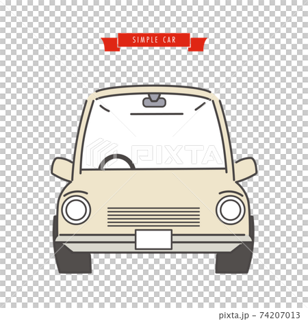 シンプルで少しレトロな車のイラストのイラスト素材