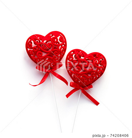 Hearts pattern with ribbon 74208406