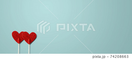 Red glitter heart picks 74208663