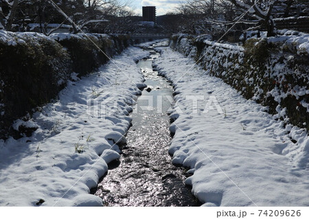 雪の山口一の坂川 雪の山口一の坂川 74209626