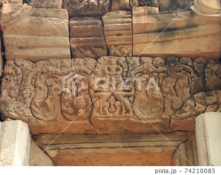 door at Prasat Sdok Kok Thom, Sa Kaeo, Khmer temple in Thailand 74210085