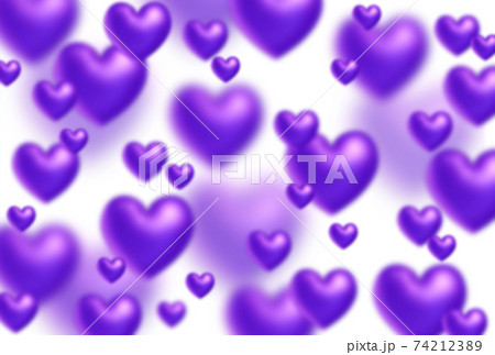 ハートのパターンイメージ素材 紫 他色ありますのイラスト素材