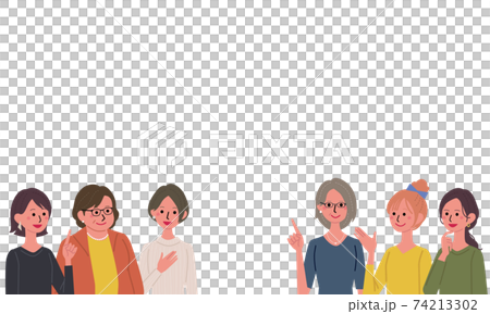 沢山の女性のイラスト 大勢の女性 シニア 人物のイラスト素材