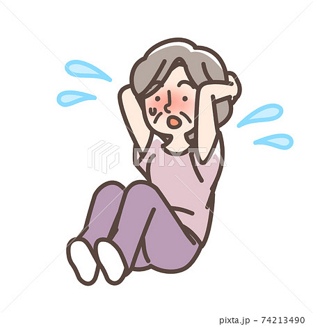 腹筋女性　おばあさん 74213490