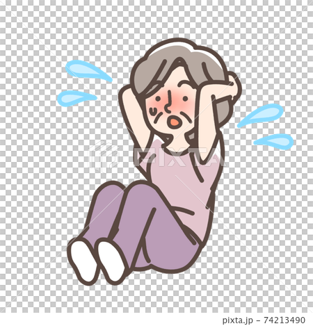 腹筋女性　おばあさん 74213490
