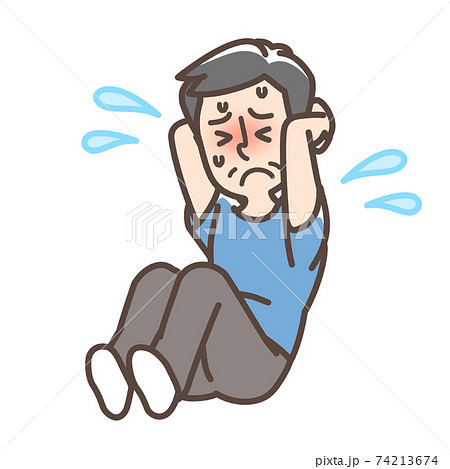 腹筋をする男性 腹筋をする男性 74213674