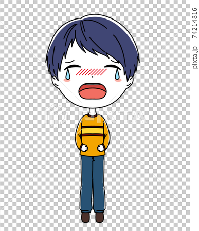 一個哭泣的男孩的全身插圖 一個哭泣的男孩的全身插圖 74214816