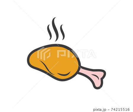 fried chicken icon logo illustration 74215516