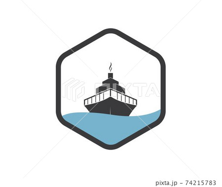 cruise ship and nautical Logo vector icon illustration 74215783