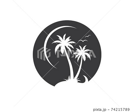 Palm tree icon of summer and travel logo vector illustration Palm tree icon of summer and travel logo vector illustration 74215789