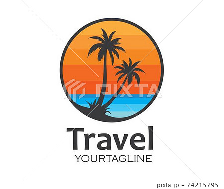 Palm tree icon of summer and travel logo vector illustration 74215795