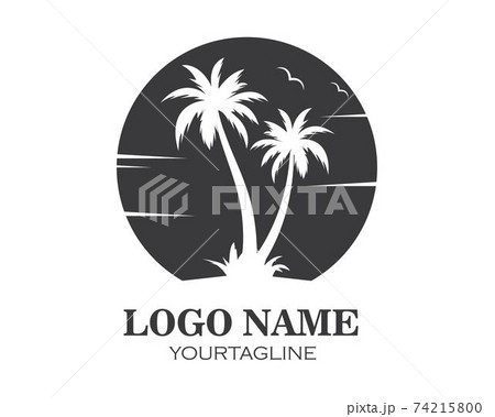 Palm tree icon of summer and travel logo vector illustration 74215800