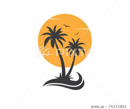 Palm tree icon of summer and travel logo vector illustration 74215801