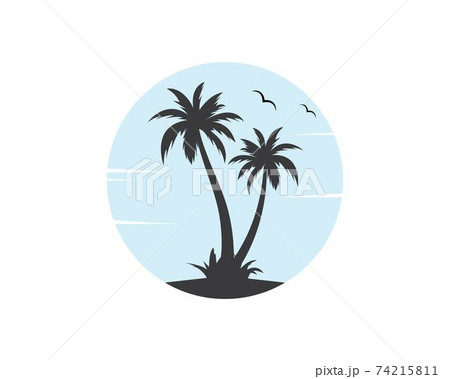 Palm tree icon of summer and travel logo vector illustration 74215811