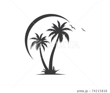 Palm tree icon of summer and travel logo vector illustration Palm tree icon of summer and travel logo vector illustration 74215816