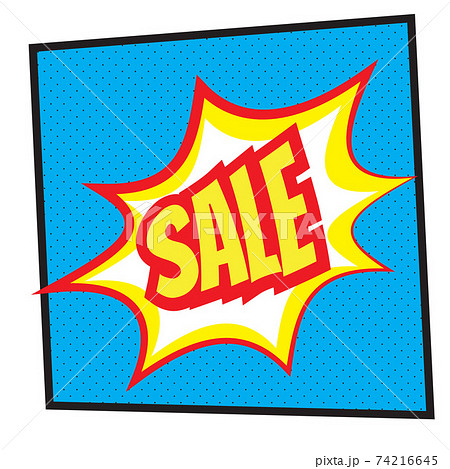 Sale label in pop art style over dotted background 74216645
