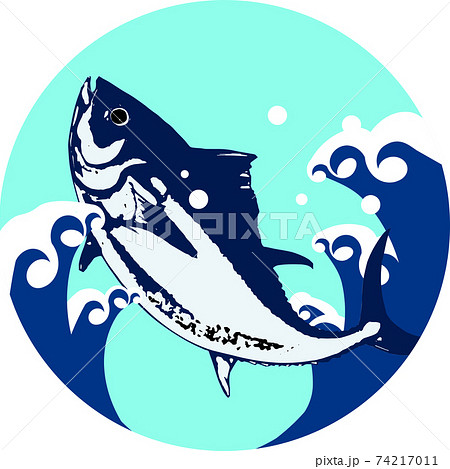 シンプルなマグロのマーク 74217011