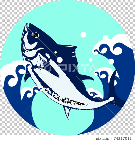 シンプルなマグロのマーク 74217011