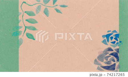 藤と青いバラの和風壁紙16 9横のイラスト素材