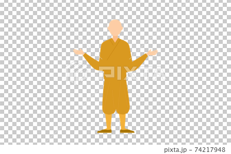 A Buddhist monk standing, a monk spreading his hands A Buddhist monk standing, a monk spreading his hands 74217948