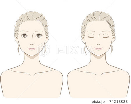 女性の正面顔 女性の正面顔 74218328