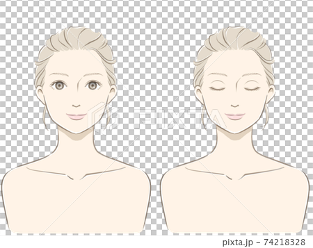 Female frontal face Female frontal face 74218328