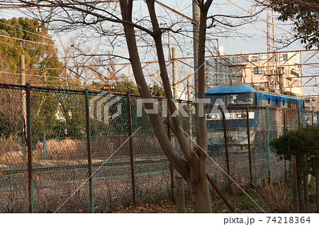小田緑地の脇を走る電車 小田緑地の脇を走る電車 74218364
