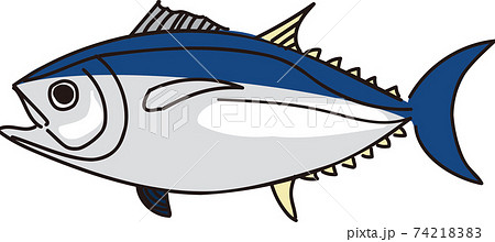 簡単な魚のクロマグロのイラストのイラスト素材 7421