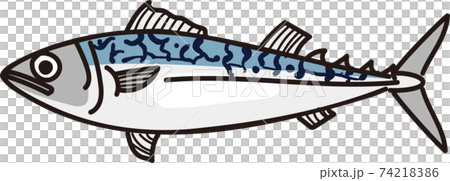簡単な魚の鯖のイラストのイラスト素材