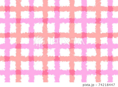 ピンクとオレンジのチェック柄のイラスト素材