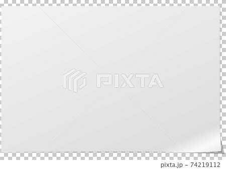 端が丸まった紙の立体的な表現A　ベクターイラスト背景透明 74219112