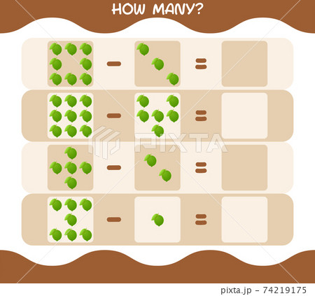 How many cartoon lime. Counting game. Educational game for pre shool years kids and toddlers 74219175