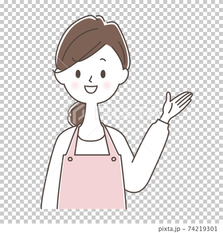 Guide a woman in an apron 74219301