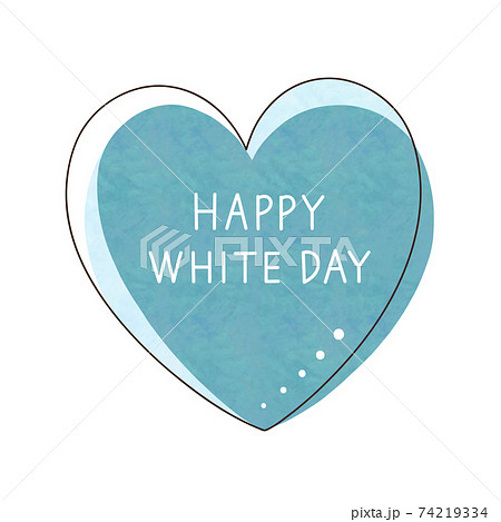 Light Blue Heart And Letters Happy White Day Stock Illustration