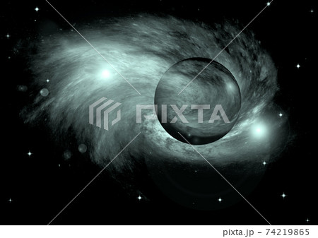 galaxy in a free space. 3D rendering 74219865