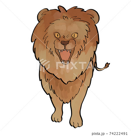 挿絵風 雄のライオンのイラスト素材 挿絵風 雄のライオンのイラスト素材