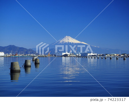 静岡県　折戸貯木場跡の風景　冬 74223317