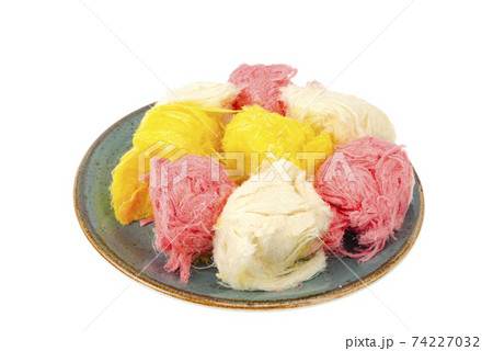 Turkish sweetness of sugar halvah pishmanie color. Studio Photo 74227032