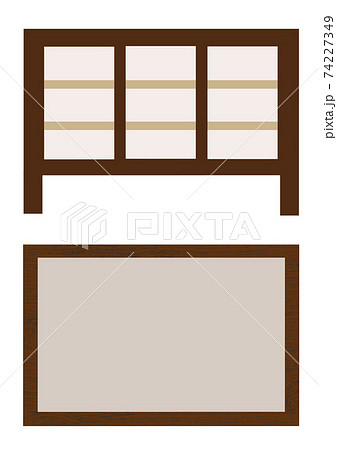 木製のボードと棚のイラスト素材セットのイラスト素材