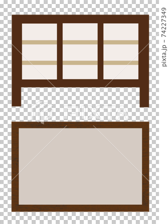 木製のボードと棚のイラスト素材セット 74227349