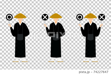 仏教のお坊さんのポーズセット、全身 仏教のお坊さんのポーズセット、全身 74227647